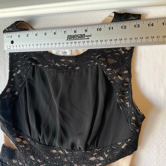 Sweet Storm Women Maxi Dress size M Black with Lace Sleeveless Cut Out Waist NWT - Picture 3 of 9